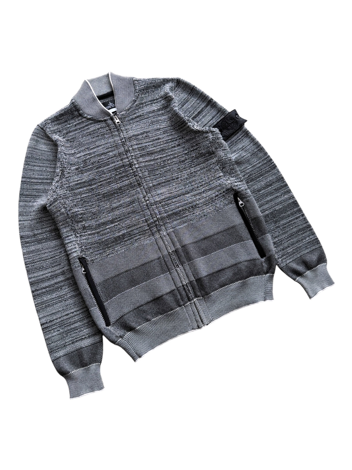 SS16’ Stone Island Shadow Project Grey Woven Zip Cardigan