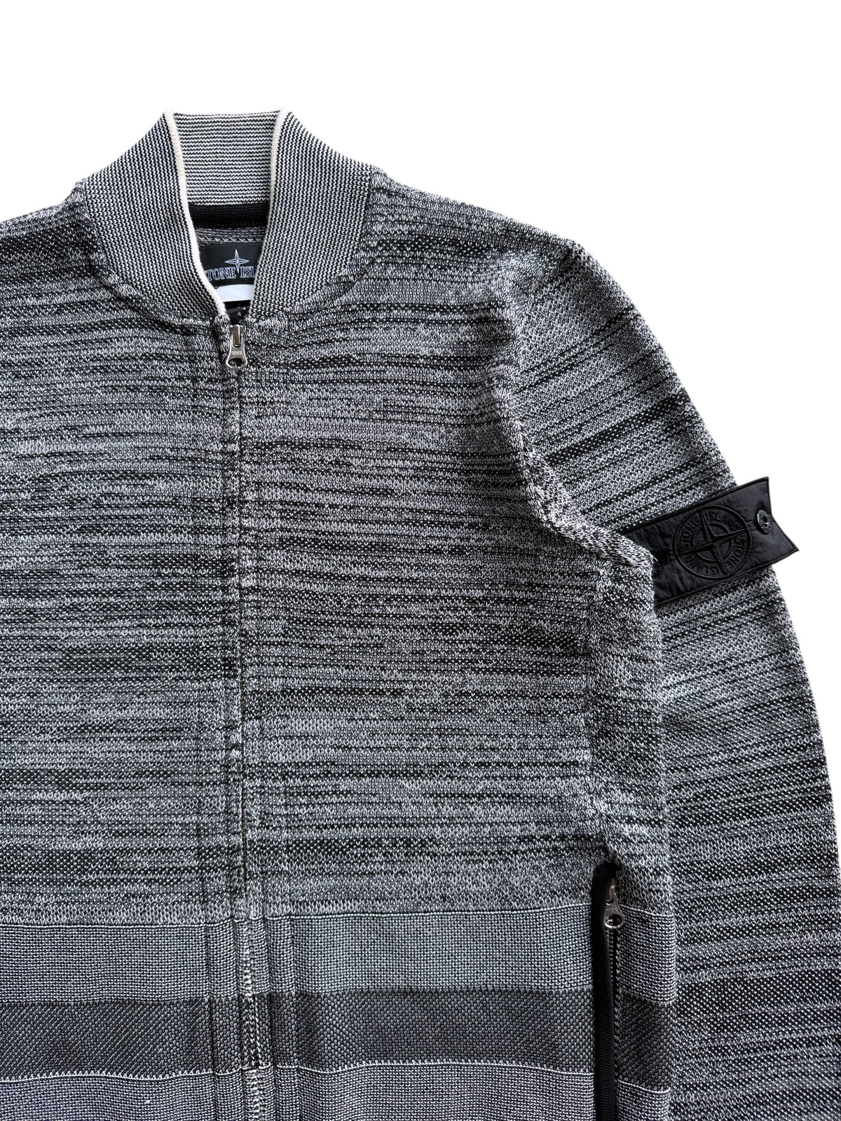 SS16’ Stone Island Shadow Project Grey Woven Zip Cardigan