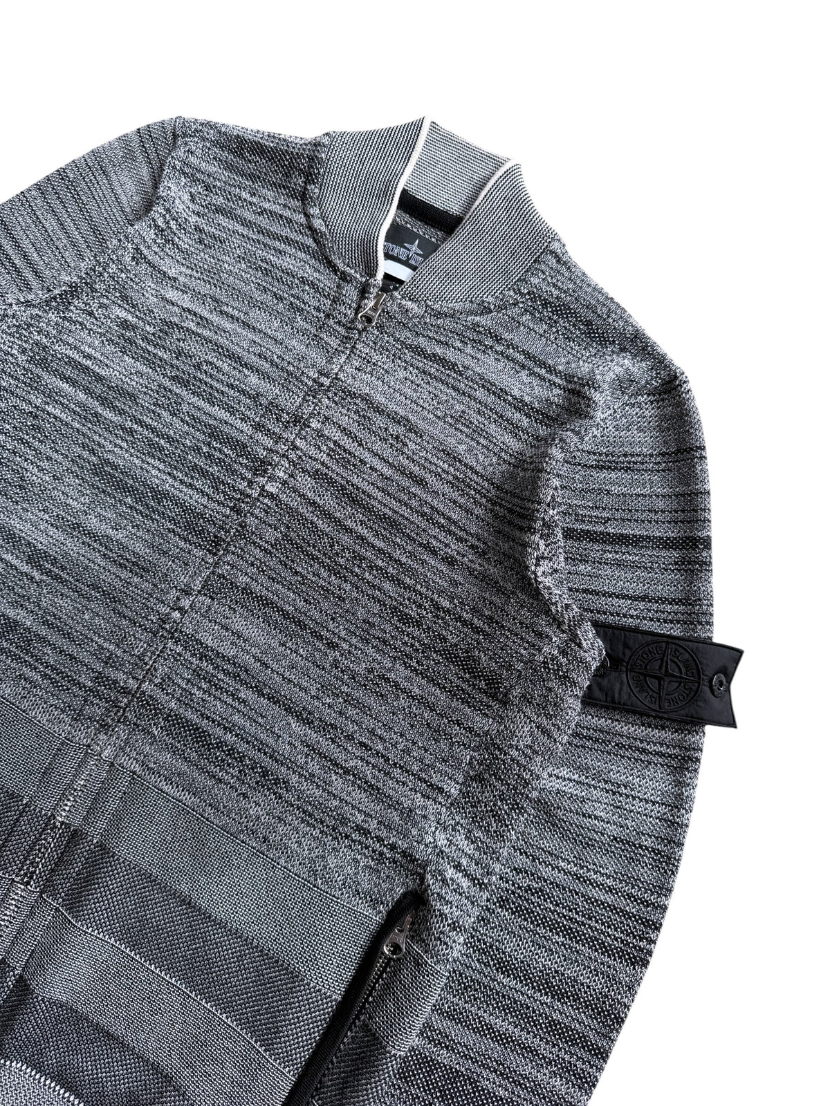 SS16’ Stone Island Shadow Project Grey Woven Zip Cardigan