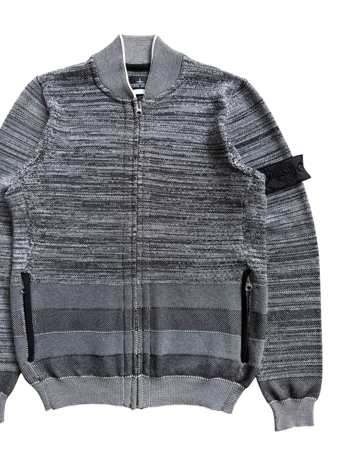 SS16’ Stone Island Shadow Project Grey Woven Zip Cardigan