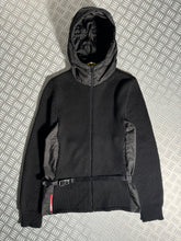 Carica l&#39;immagine nel visualizzatore di Gallery, Early 2000&#39;s Prada Sport Jet Black Padded Nylon/Knit Zipped Jacket - Small