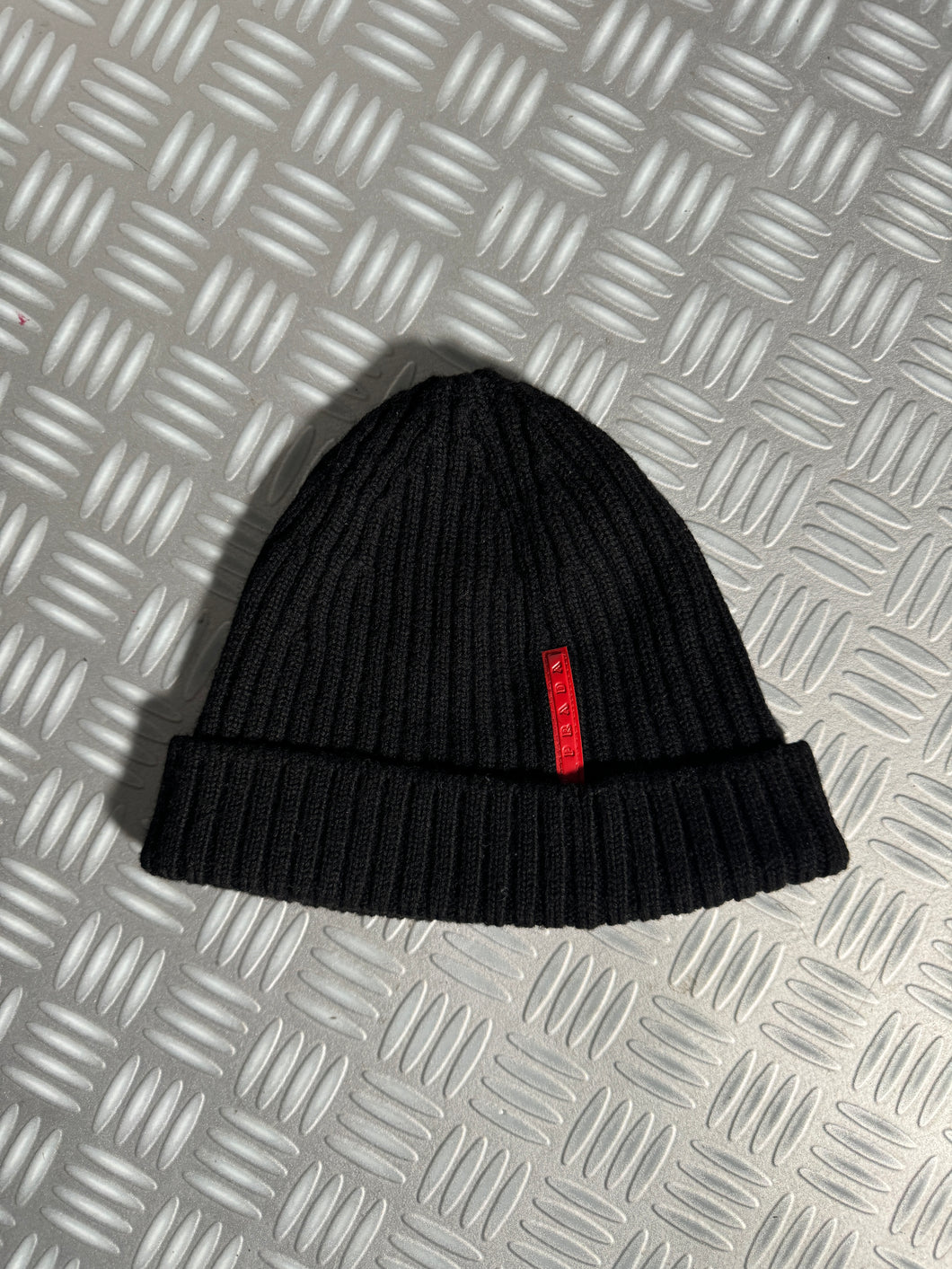 Early 2000's Prada Sport Jet Black Knitted Beanie