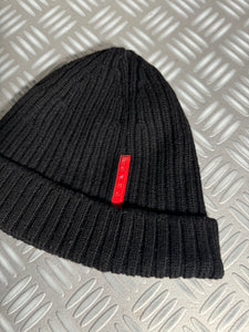 Early 2000's Prada Sport Jet Black Knitted Beanie