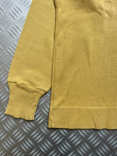 画像をギャラリービューアに読み込む, Late 1990&#39;s Stone Island Mustard Yellow Ribbed Cotton Spellout Crewneck - Large