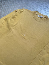 画像をギャラリービューアに読み込む, Late 1990&#39;s Stone Island Mustard Yellow Ribbed Cotton Spellout Crewneck - Large