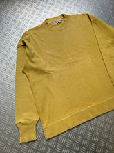 画像をギャラリービューアに読み込む, Late 1990&#39;s Stone Island Mustard Yellow Ribbed Cotton Spellout Crewneck - Large