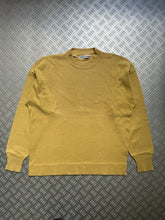 画像をギャラリービューアに読み込む, Late 1990&#39;s Stone Island Mustard Yellow Ribbed Cotton Spellout Crewneck - Large