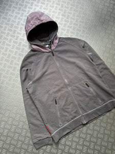 Early 2000's Prada Main Line Baby Pink Nylon Hood Zipped Hoodie - Medium