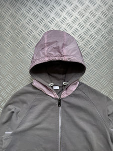 Early 2000's Prada Main Line Baby Pink Nylon Hood Zipped Hoodie - Medium