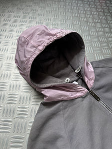 Early 2000's Prada Main Line Baby Pink Nylon Hood Zipped Hoodie - Medium