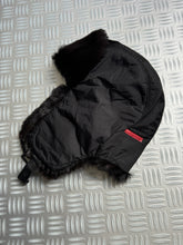 画像をギャラリービューアに読み込む, Early 2000&#39;s Prada Sport Jet Black Fur Lined Flight Cap