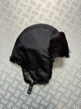 画像をギャラリービューアに読み込む, Early 2000&#39;s Prada Sport Jet Black Fur Lined Flight Cap