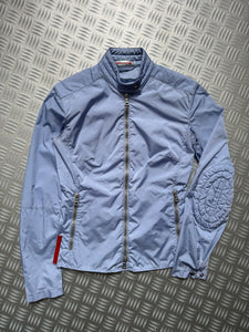 SS00' Prada Sport Baby Blue Nylon Padded Biker Jacket