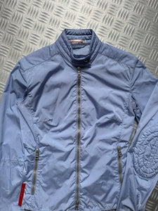 SS00' Prada Sport Baby Blue Nylon Padded Biker Jacket