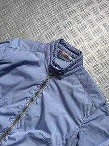 SS00' Prada Sport Baby Blue Nylon Padded Biker Jacket