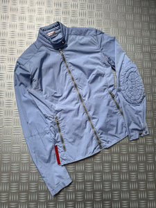 SS00' Prada Sport Baby Blue Nylon Padded Biker Jacket