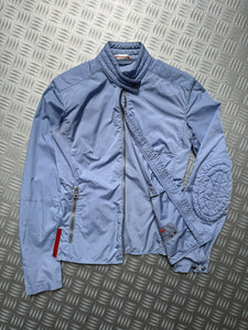 SS00' Prada Sport Baby Blue Nylon Padded Biker Jacket