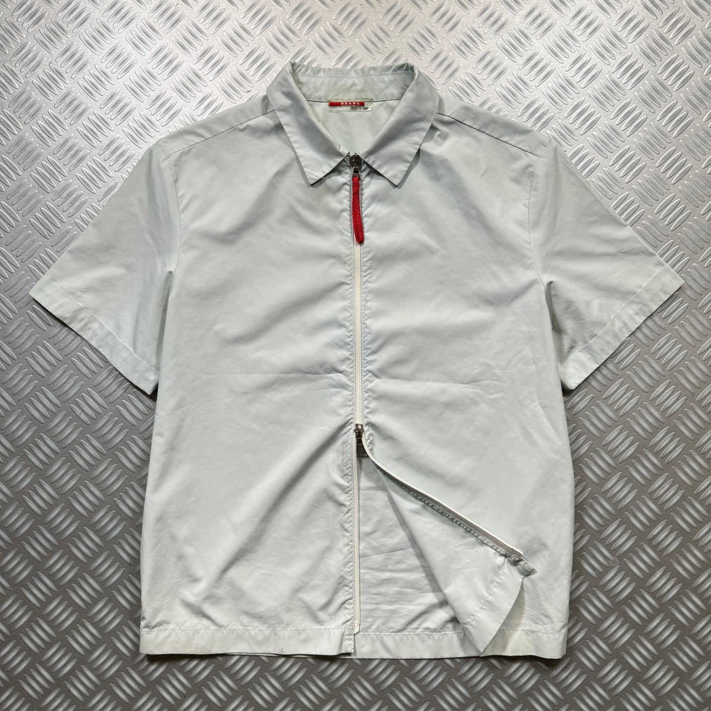 Early 2000's Prada Sport Baby Blue Nylon Zipped Shirt - Medium / Large