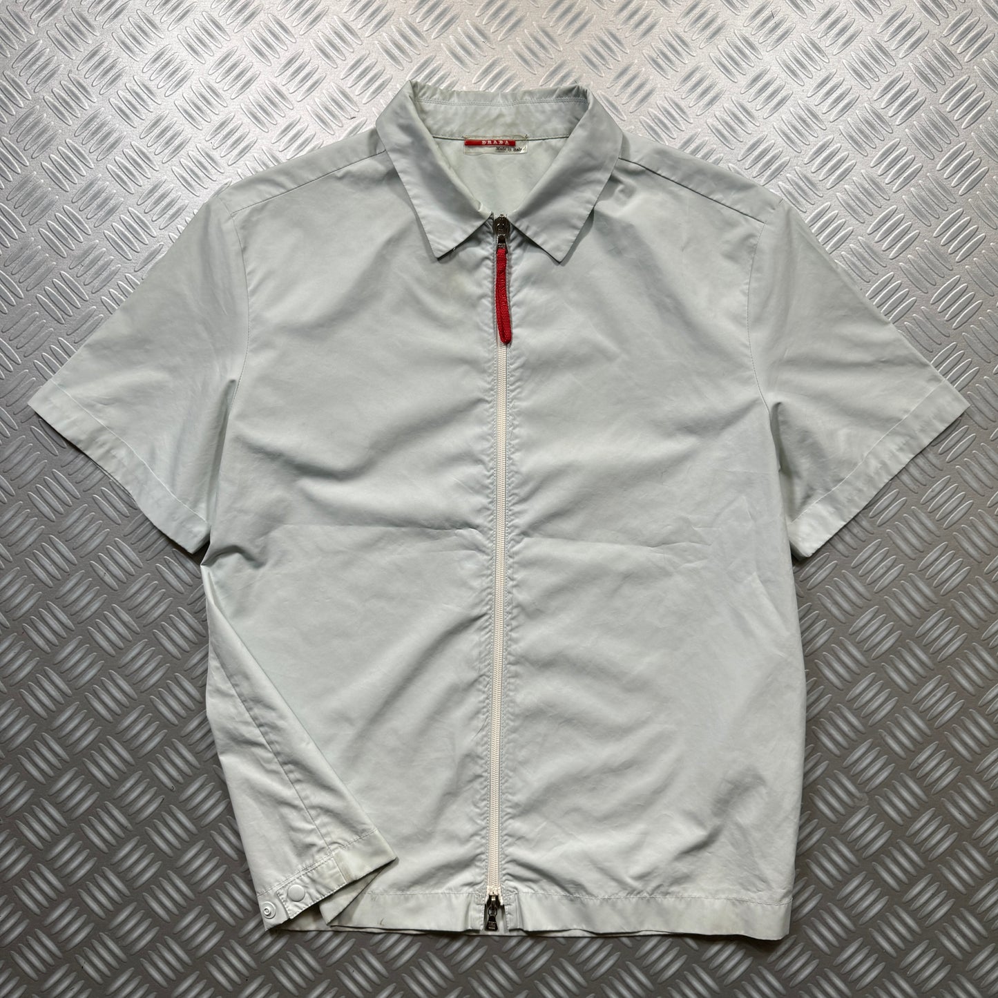 Early 2000's Prada Sport Baby Blue Nylon Zipped Shirt - Medium / Large
