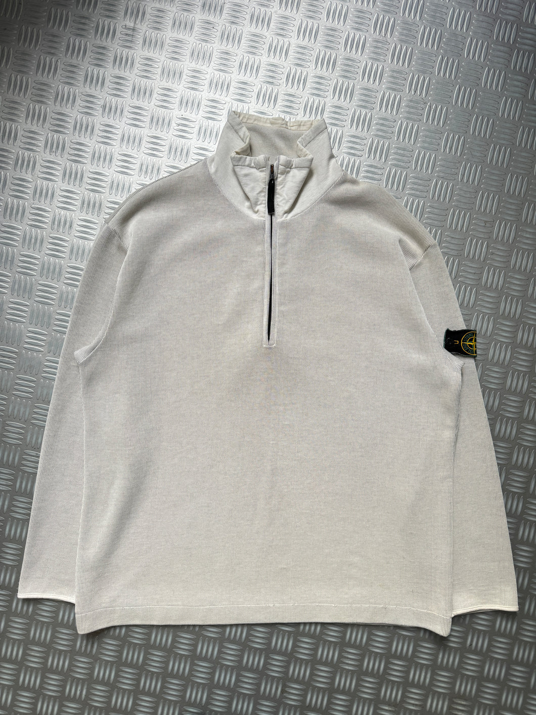 Late 1990's Stone Island Ribbed Cotton 1/4 Zip - Extra Large