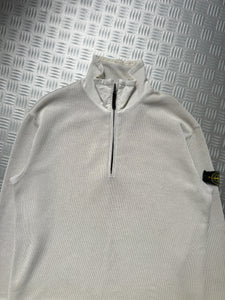 Late 1990's Stone Island Ribbed Cotton 1/4 Zip - Extra Large