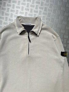 Late 1990's Stone Island Ribbed Cotton 1/4 Zip - Extra Large