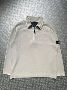 Late 1990's Stone Island Ribbed Cotton 1/4 Zip - Extra Large