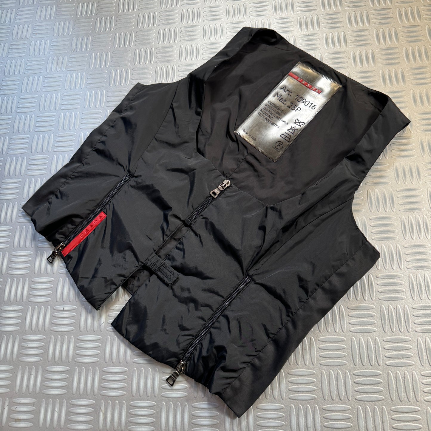 AW99' Prada Sport Jet Black Technical Vest