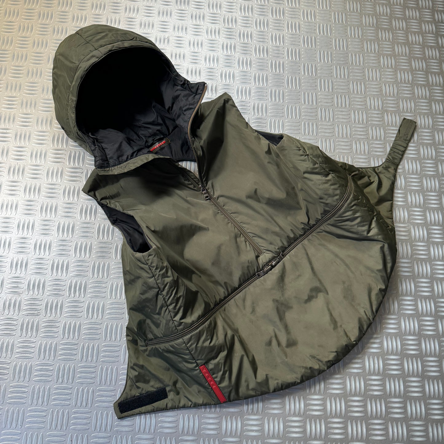 FW99' Prada Sport Packable Hooded Pullover Vest - Small / Medium