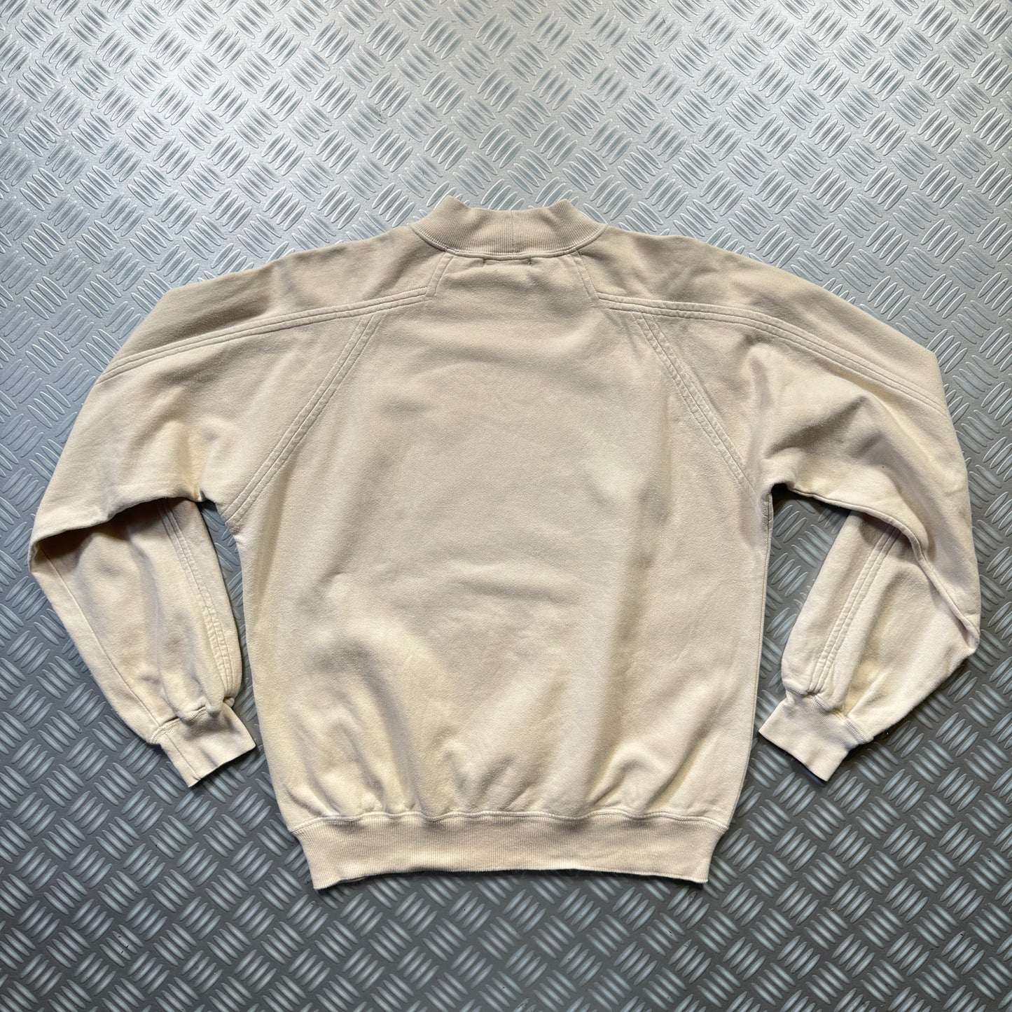 Stone Island Late 1990's Off White Spellout Crewneck