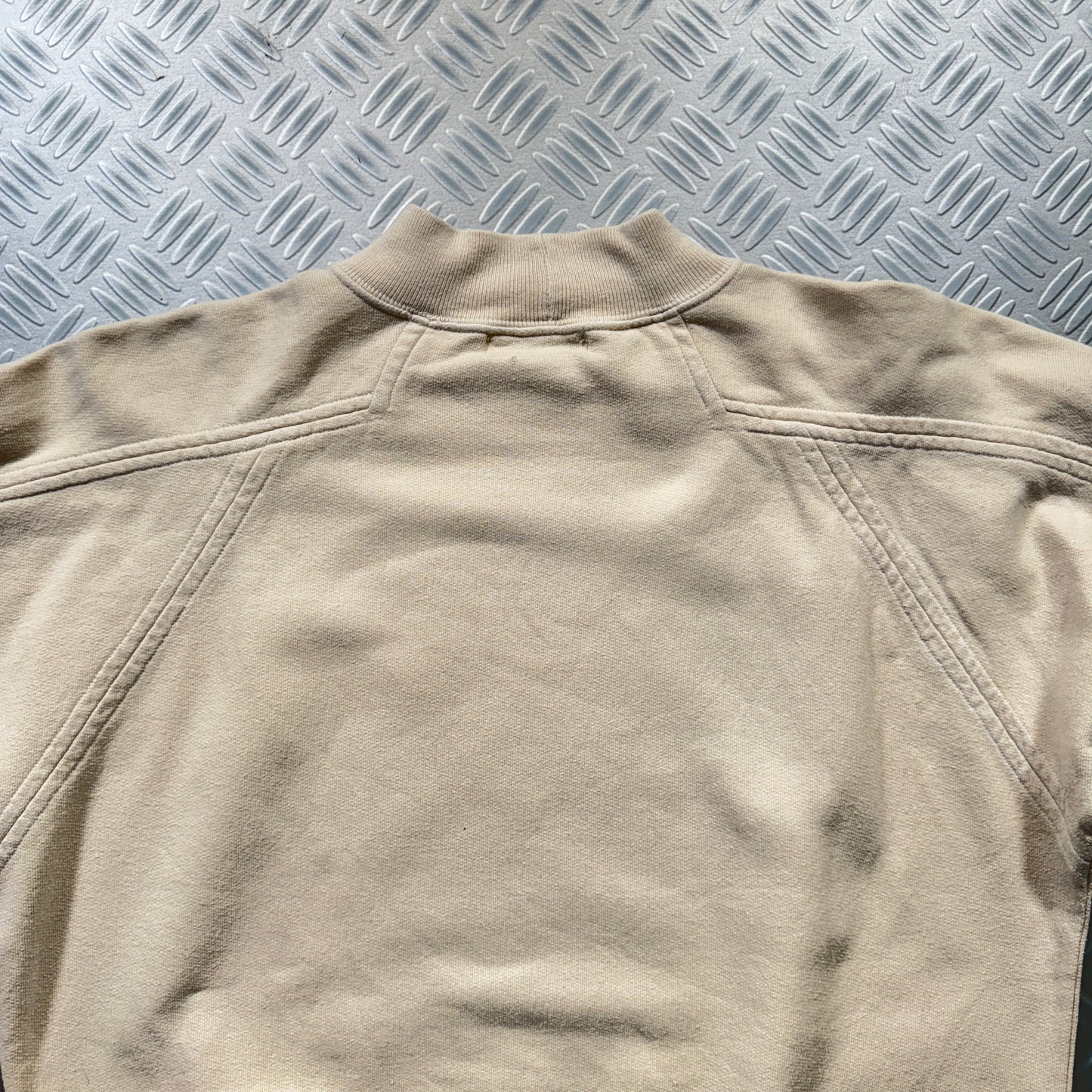 Stone Island Late 1990's Off White Spellout Crewneck