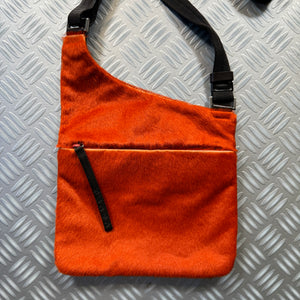 Early 2000's Prada Mainline Bright Orange Dyed Fur Side Bag