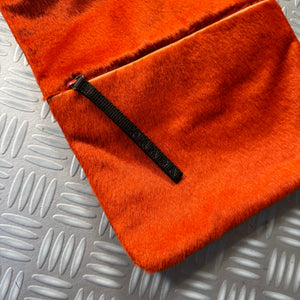 Early 2000's Prada Mainline Bright Orange Dyed Fur Side Bag