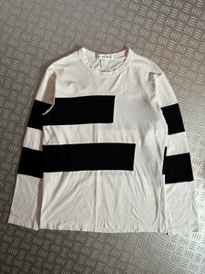 Early 2000's Comme Des Garcons SHIRT Striped Panel Longsleeve T-Shirt - Small / Medium