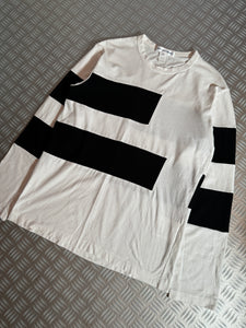 Early 2000's Comme Des Garcons SHIRT Striped Panel Longsleeve T-Shirt - Small / Medium