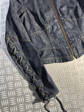 Load image into Gallery viewer, Early 2000&#39;a Prada Sport Cropped Lace Denim Jacket - Womens 6-8