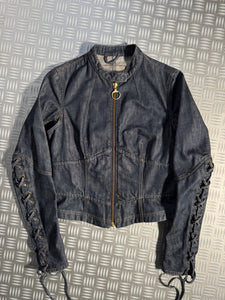 Early 2000'a Prada Sport Cropped Lace Denim Jacket