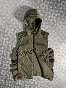 Early 2000's Prada Sport Khaki Hooded Vest