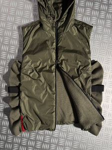 Early 2000's Prada Sport Khaki Hooded Vest