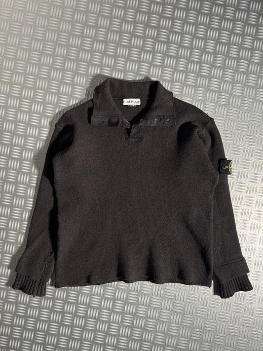 Early 2000's Stone Island Knitted 1/4 Pop Collar