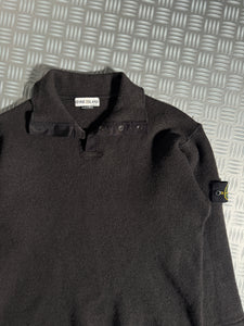 Early 2000's Stone Island Knitted 1/4 Pop Collar - Small / Medium