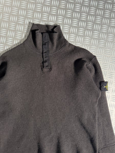 Early 2000's Stone Island Knitted 1/4 Pop Collar - Small / Medium