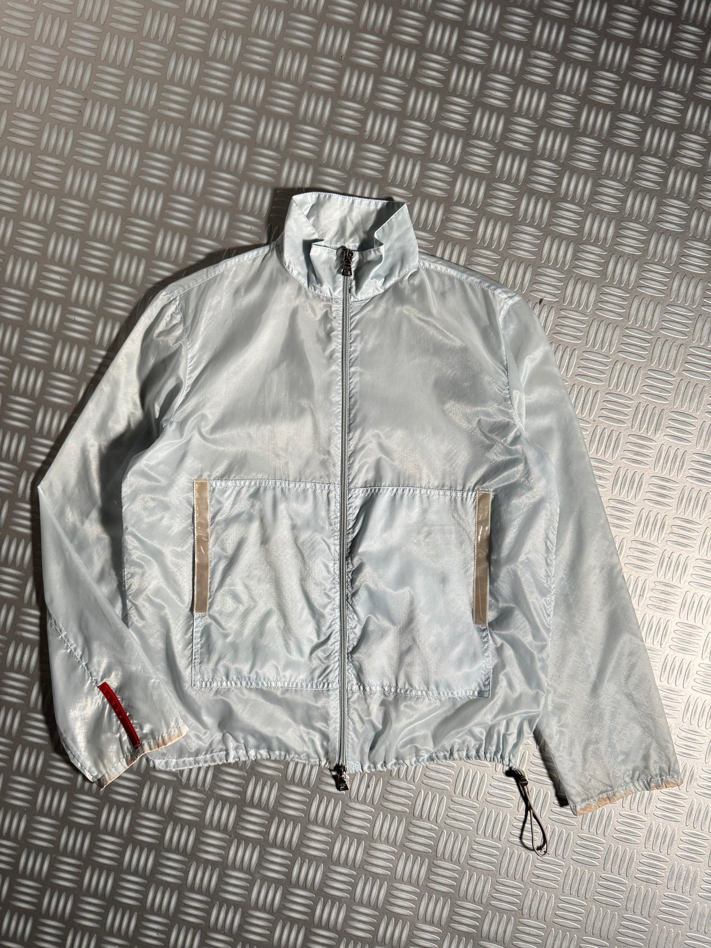 SS00' Prada Sport Baby Blue Cropped Semi Transparent 3M Jacket