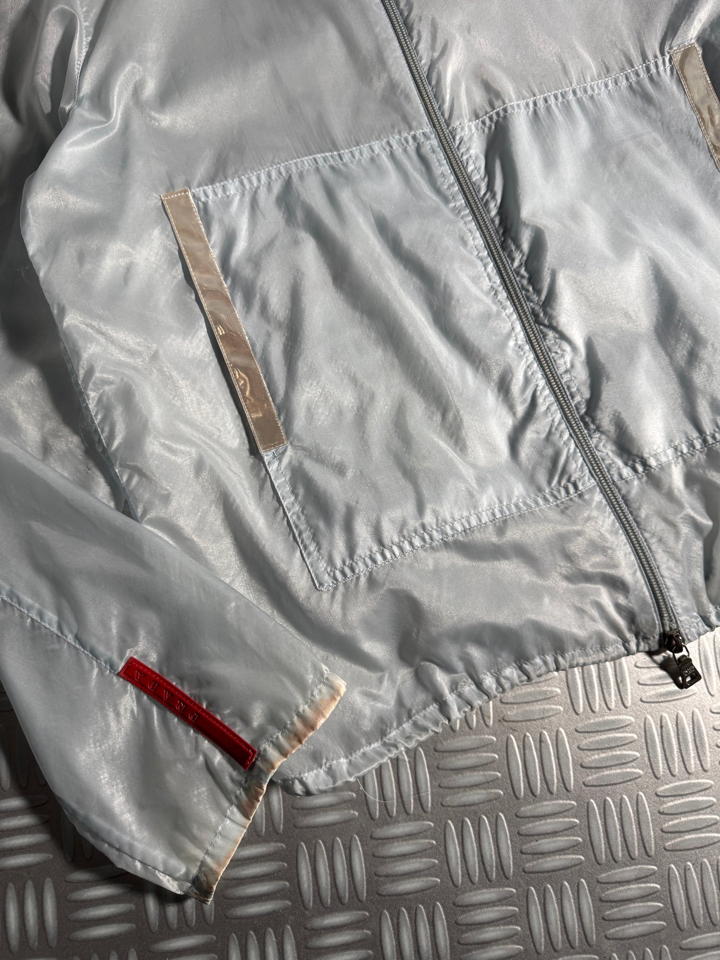 SS00' Prada Sport Baby Blue Cropped Semi Transparent 3M Jacket