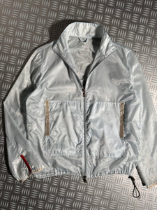 SS00' Prada Sport Baby Blue Cropped Semi Transparent 3M Jacket - Small