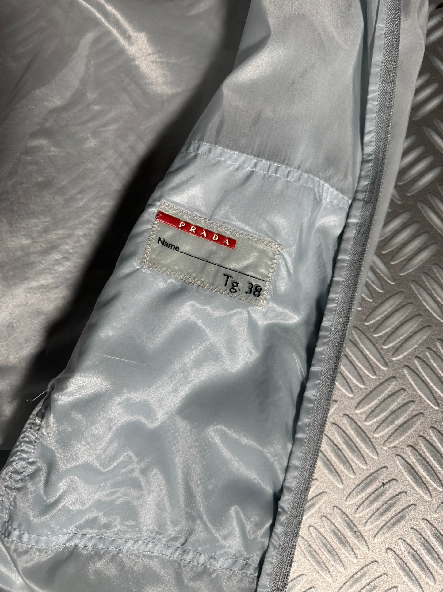 SS00' Prada Sport Baby Blue Cropped Semi Transparent 3M Jacket