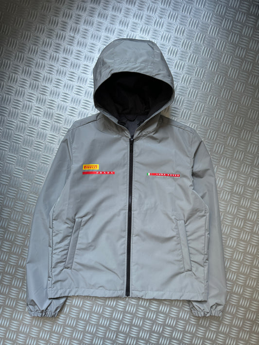 Prada Luna Rossa Metallic Grey Waterproof Shell Jacket - Small & Large