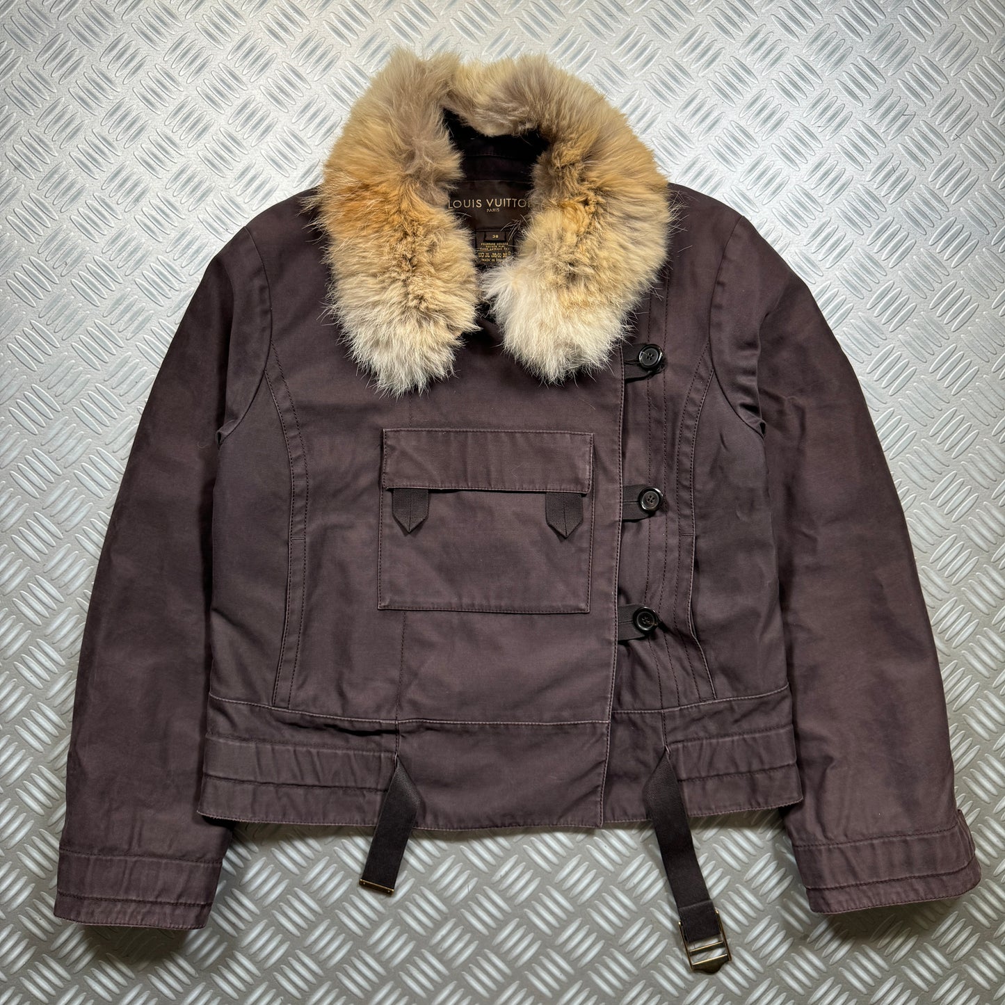 Early 1990's Archive Louis Vuitton Fur Straight Jacket - Women's 6-8