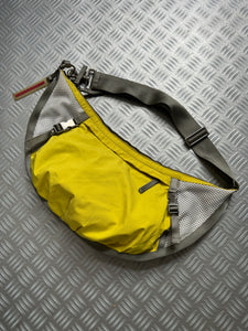 Early 2000's Prada Sport Bright Yellow Mesh Cross Body Sling Bag