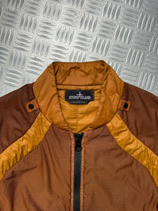 Stone Island Shadow Project Burnt Orange Outer Honeycomb Mesh Layer Panelled Jacket - Medium